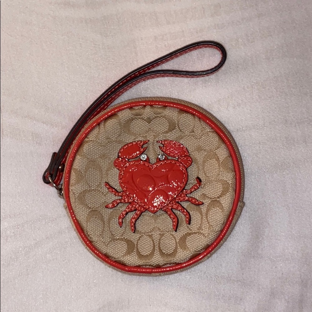 COACH crab wristlet